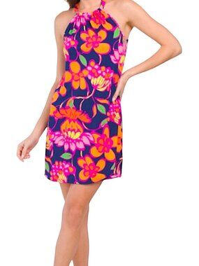 Trina Turk Juju Floral Printed Halter Mini Dress Sz Small NWOT